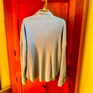 Light Blue Ribbed Long Sleeve Top